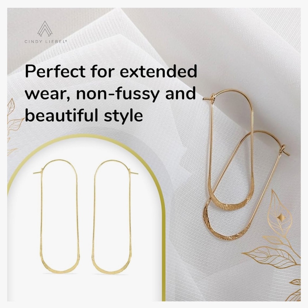 NWT Cindy Liebel 14k Kairo hoop earrings - Picture 5 of 6
